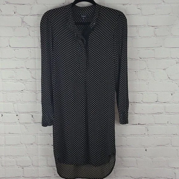Madewell Polkadot Print Long Sleeve Dress Sz XXS - Picture 5 of 10